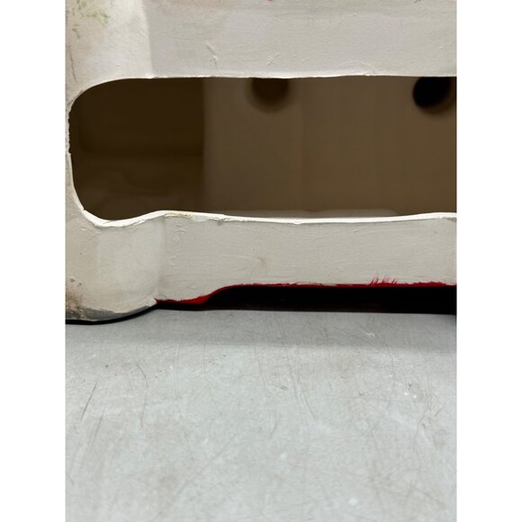 Hand-Painted Christmas decor figurine Train ceramic bear stocking red gold READ - Picture 6 of 12